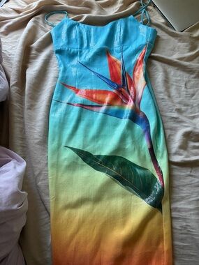 knee length dresses for ladies Kyra Midi Dress ~ Saffron main image 1